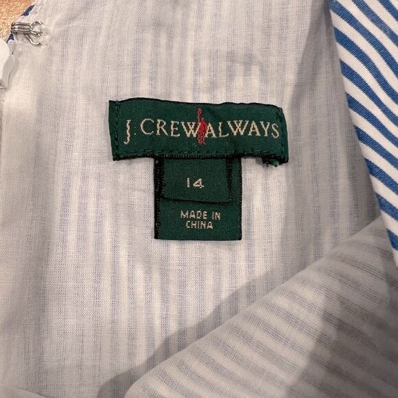J. Crew Blue & White Stripe Peplum Top Size 14 - Picture 10 of 10